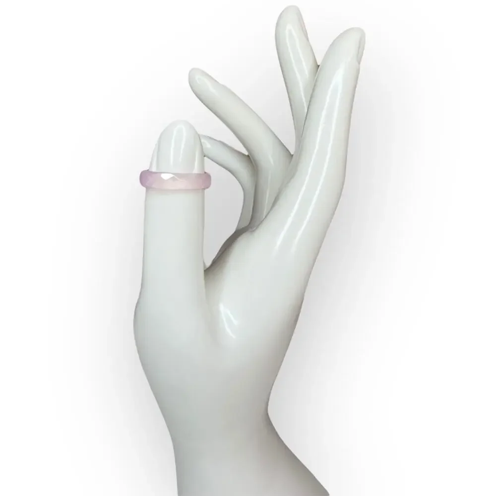 Vintage Pink Agate Stacking Ring‎ Size 6.5